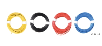 TILLIG 08972 - Schaltlitze in rot, blau, schwarz und gelb (je 10 m)